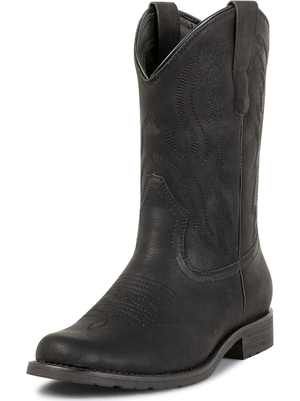 Men’s Black Round Toe Cowboy Boots Western Boots - Picture 6 of 6